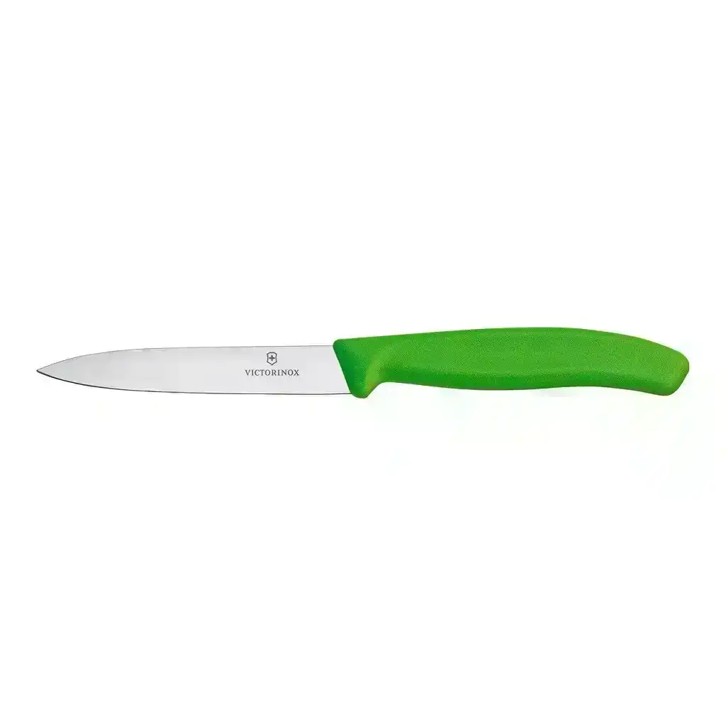 Victorinox Paring Knife Pointed Tip Straight 10cm - Green
