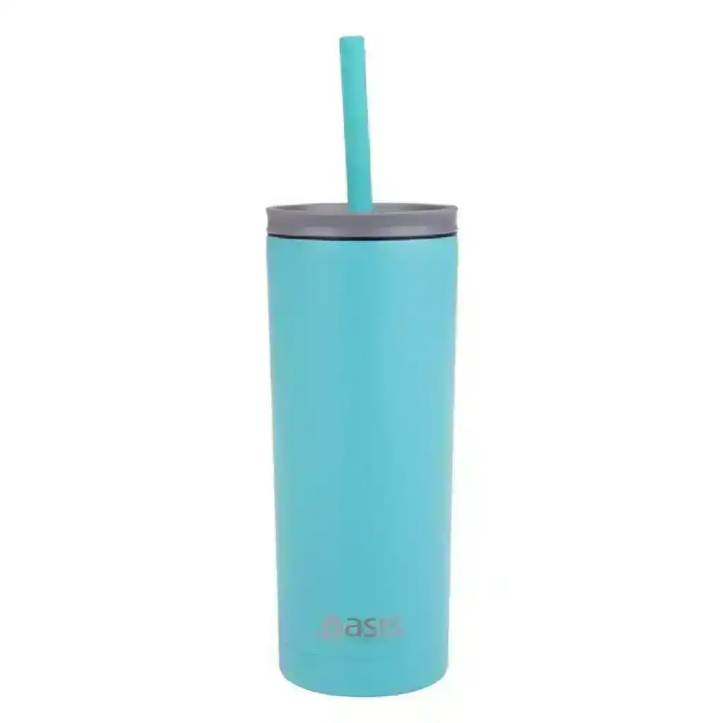 Oasis Super Sipper Insulated Tumbler W/Silicone Straw 600ml - Turquoise