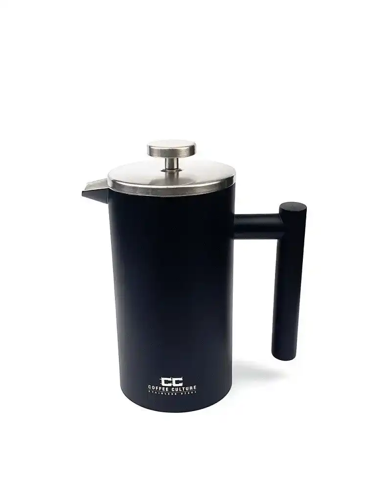 Coffee Culture Double Wall French Press Plunger Matte Black 800ml