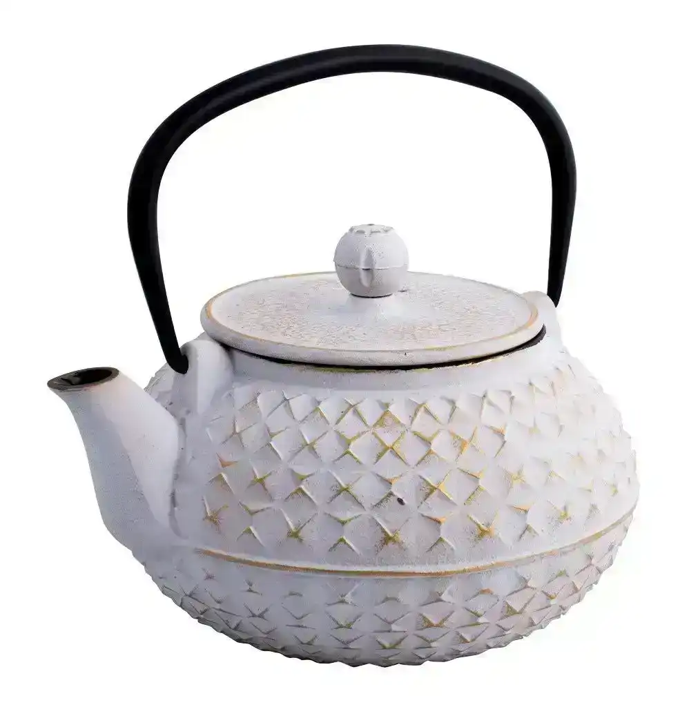 Avanti Empress Cast Iron Teapot White/Gold 900ml