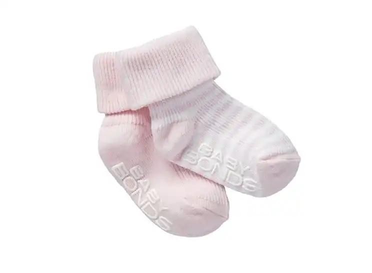 Bonds Classic Cuff Socks Pink 2Pk (6-12 Months)