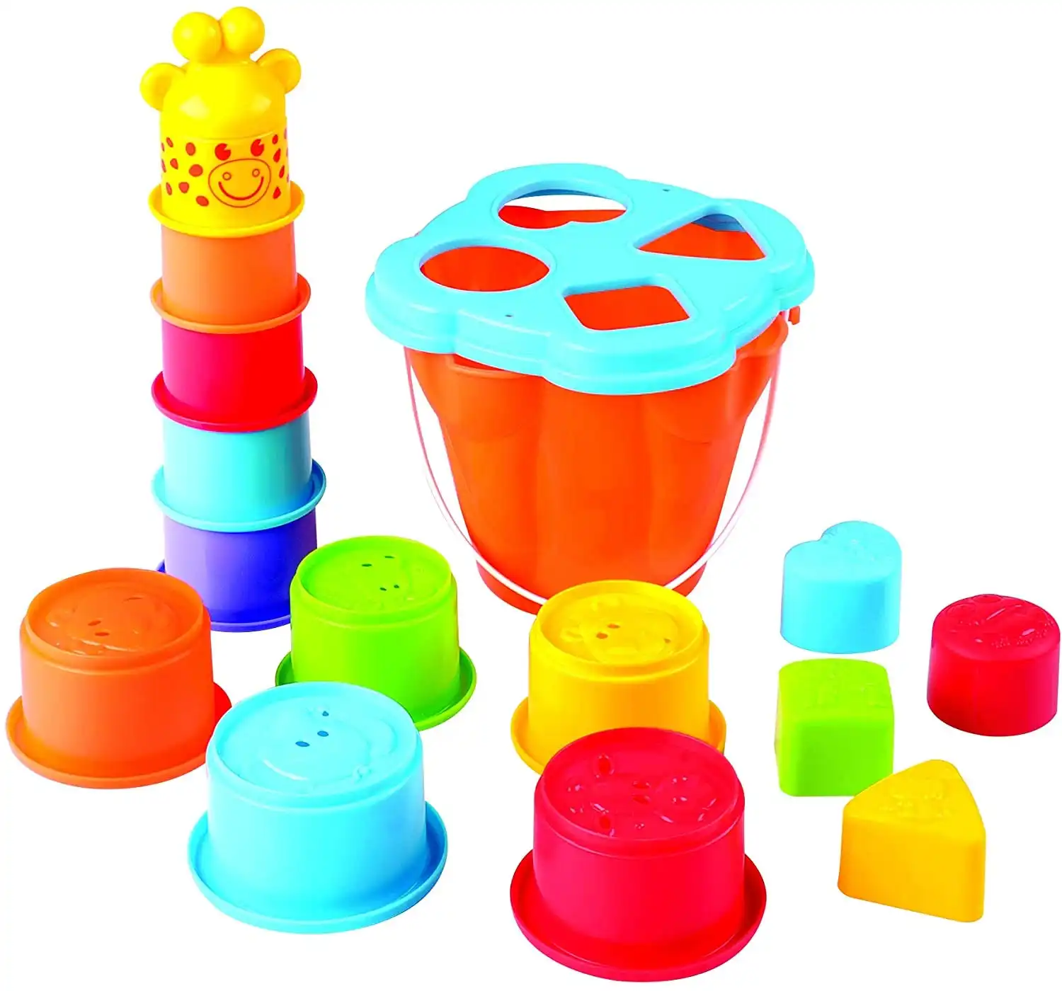 Giraffe Activity Centre Stacking Cups with Sorter Bucket
