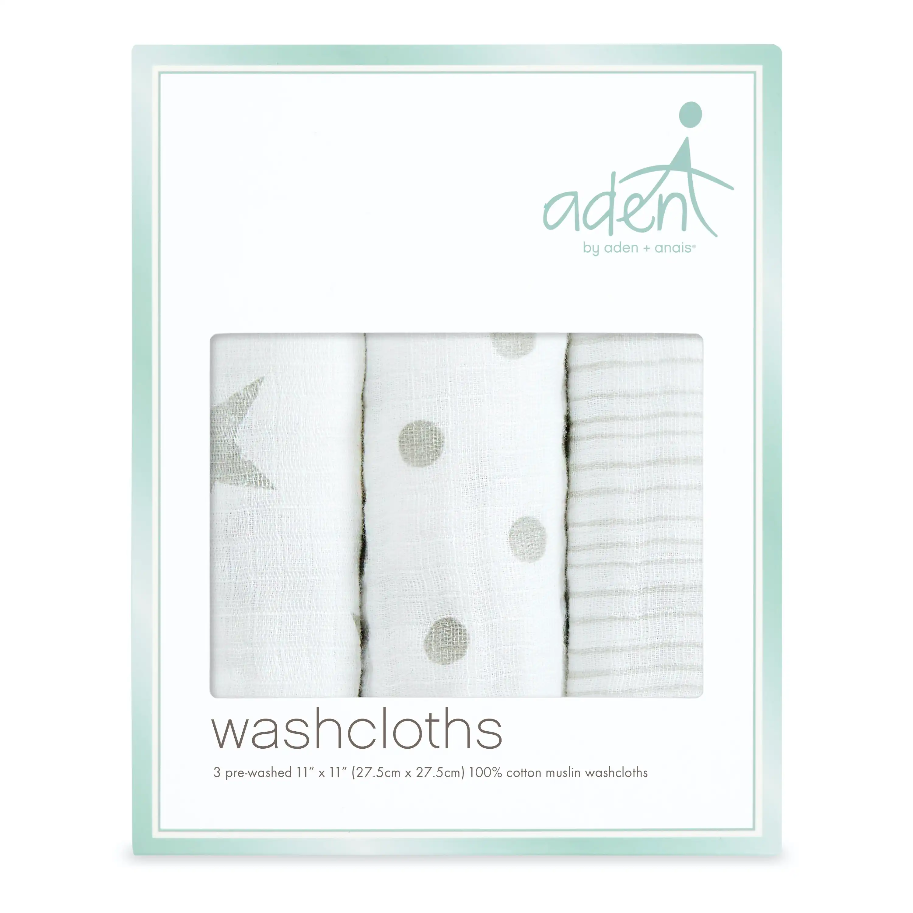 Aden Dusty 3-Pack Aden Washcloths