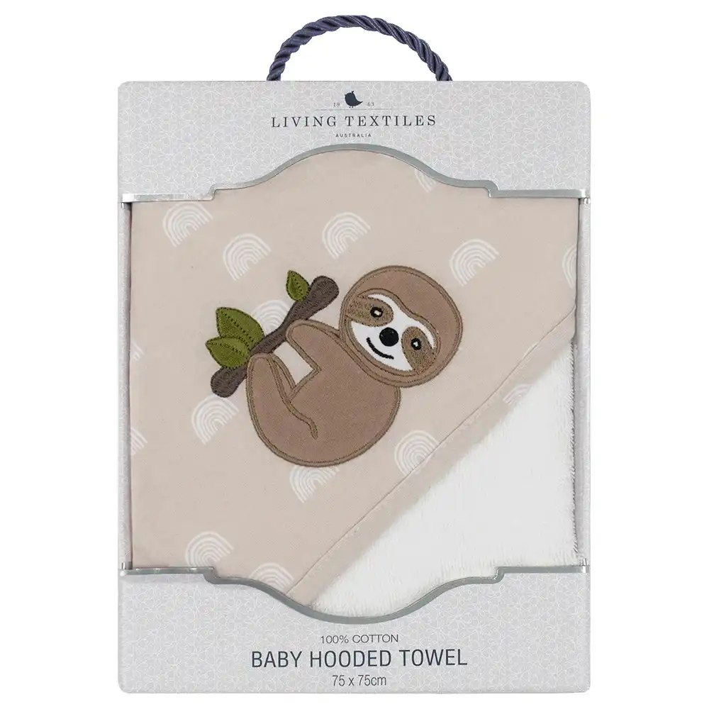 Living Textiles Happy Sloth Hooded Towel