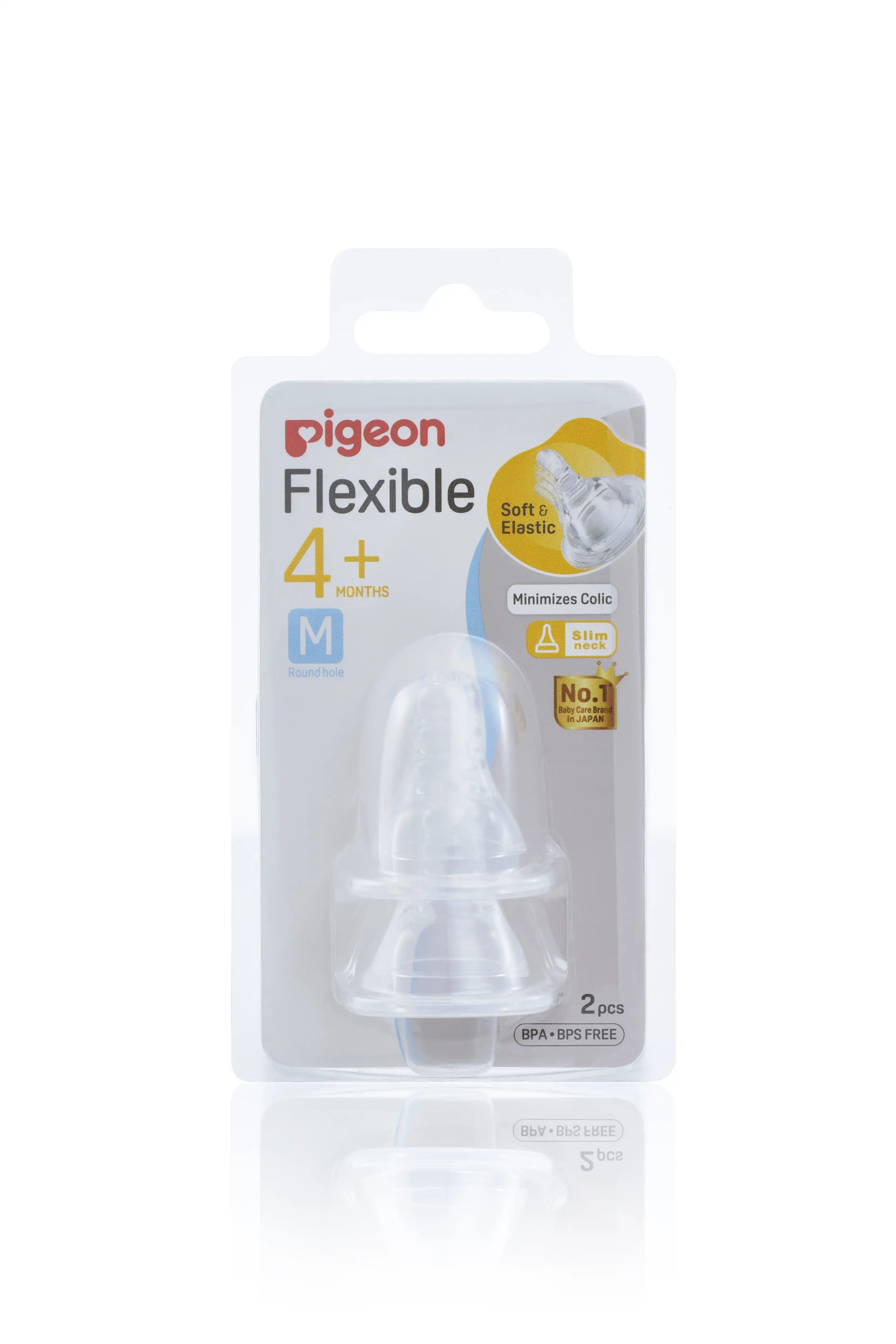 PIGEON Flexible Peristaltic Teat M 2pcs