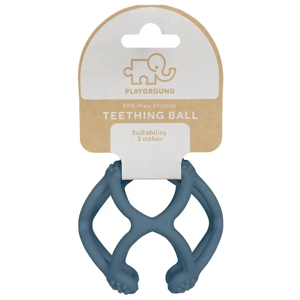 Playground Silicone Teething Ball - Steel Blue