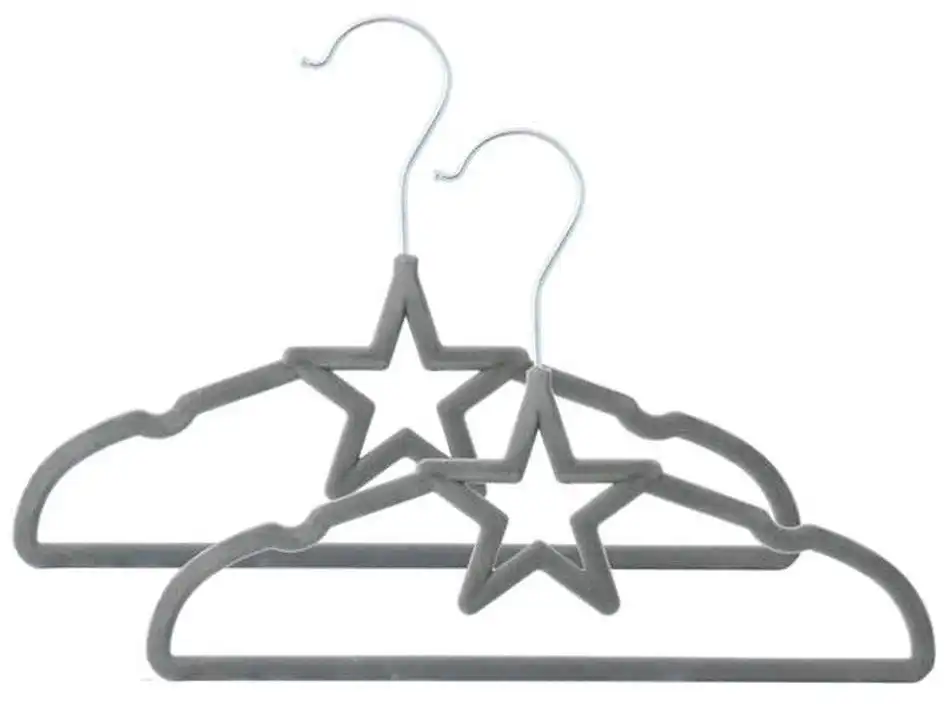 Living Textiles Baby Coat Hangers 6 Pack - Grey Star