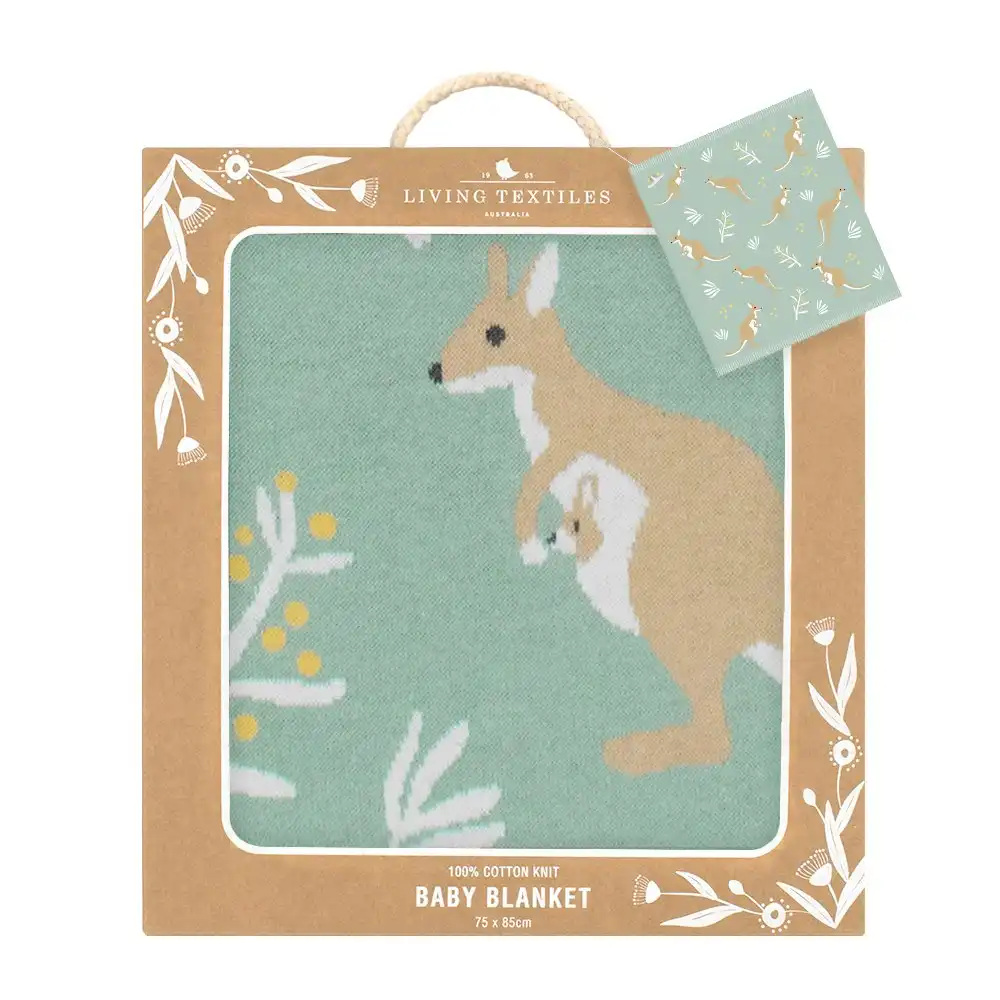 Living Textiles Baby Blanket Kangaroo/Green