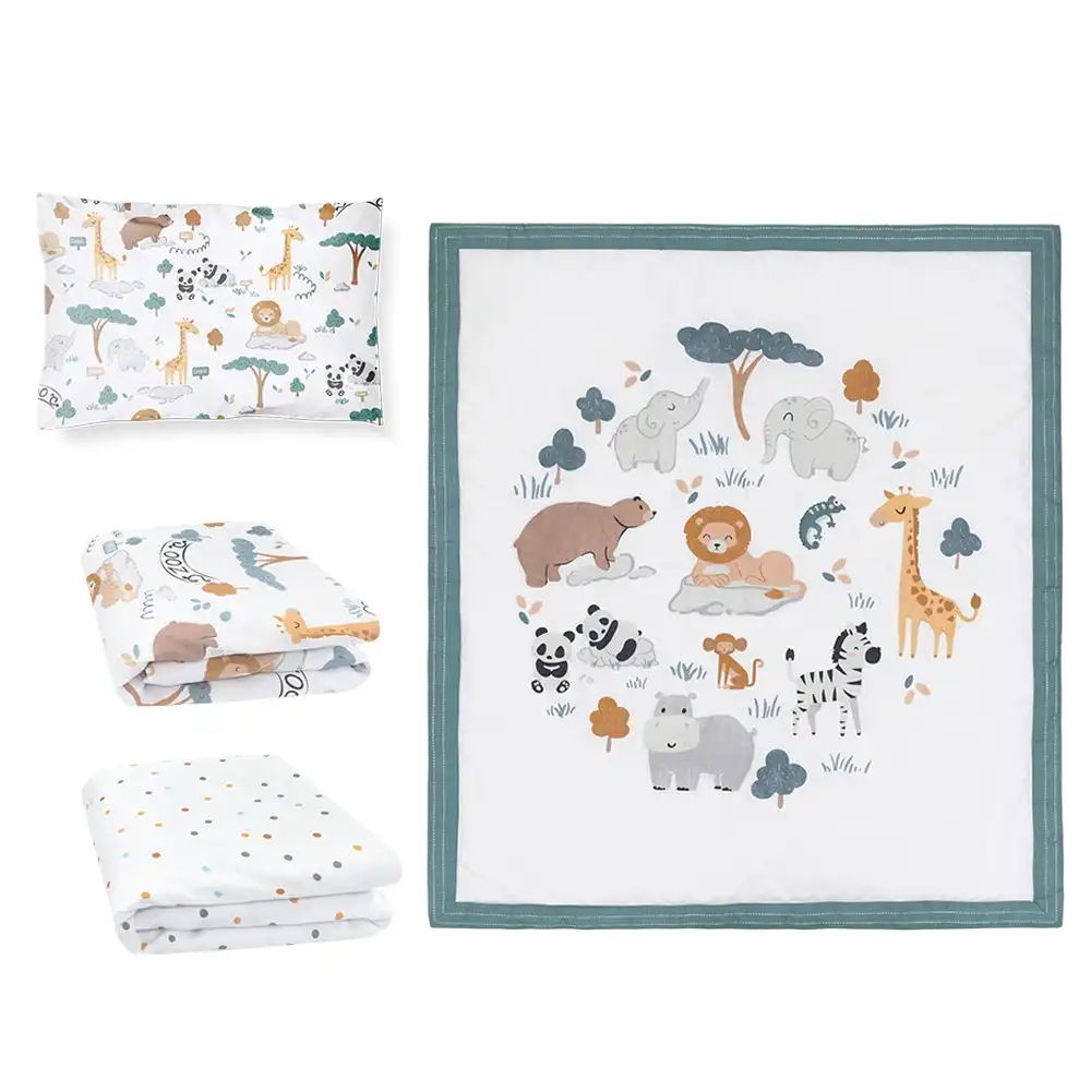 Lolli Living Day At The Zoo 4Pc Nursery Set