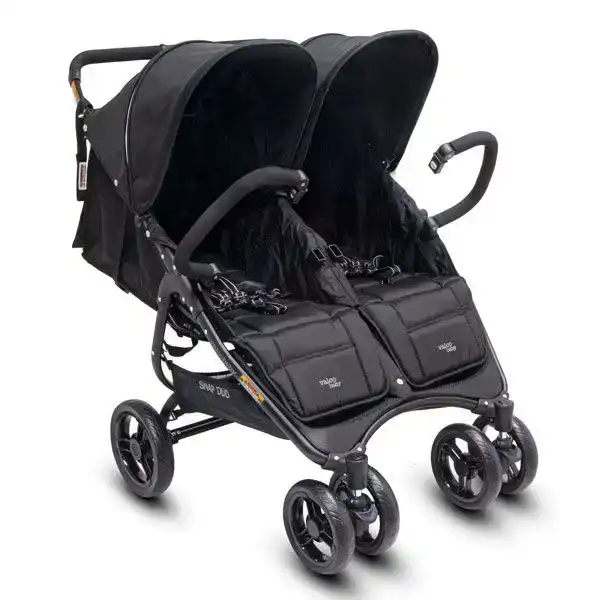 Valco Baby Snap Duo Blk Bty 4Wheel 2Seat Stroller