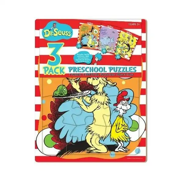 Preschool Puzzles, Dr. Seuss- 3pk