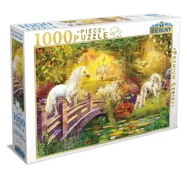 Tilbury 1000-Piece Jigsaw Puzzle, Enchanted Garden Unicorns