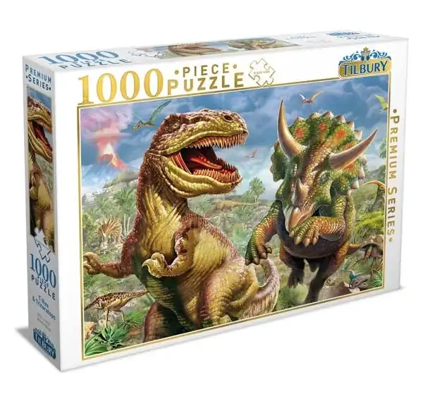 Tilbury 1000-Piece Jigsaw Puzzle, T-Rex and Triceratops