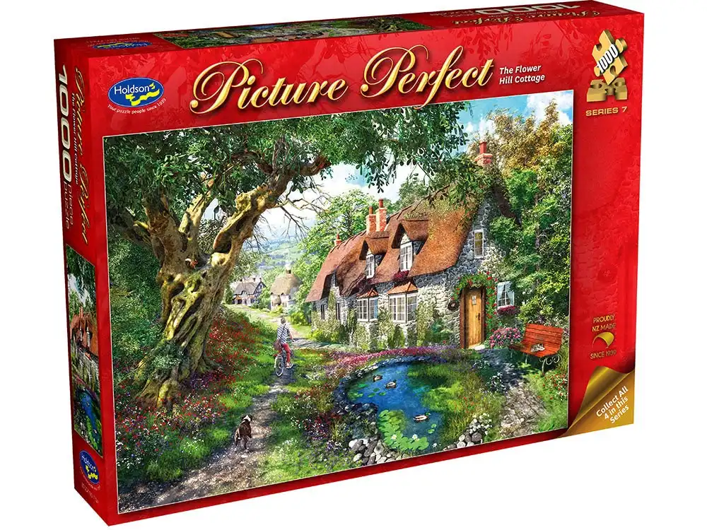 Holdson 1000-Piece Jigsaw Puzzle, Picture Perfect 7 Flower Hill Cottage