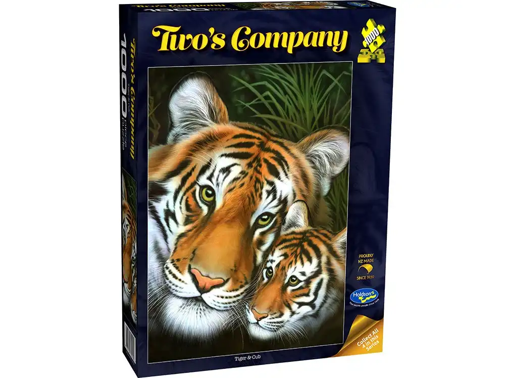 Holdson 1000-Piece Jigsaw Puzzle, Two's Company Tiger & Cub