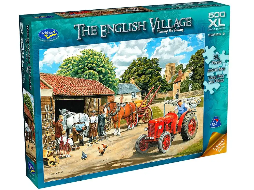 Holdson 500-Piece Jigsaw Puzzle, The English Village Passing The Smithy- XL