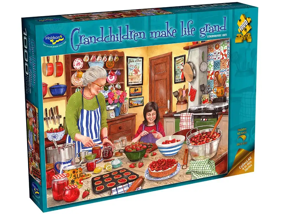 Holdson 1000-Piece Jigsaw Puzzle, Grandchildren Make Life Grand Strawberry Jam