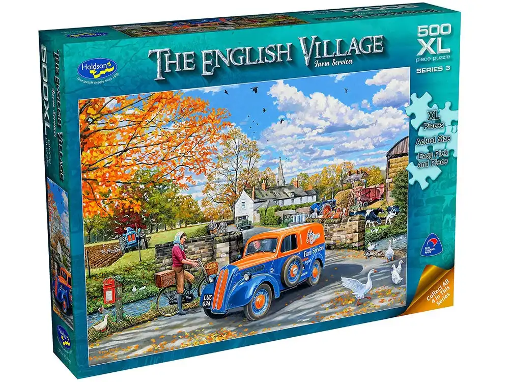 Holdson 500-Piece Jigsaw Puzzle, The English Village 3 Farm Services- XL