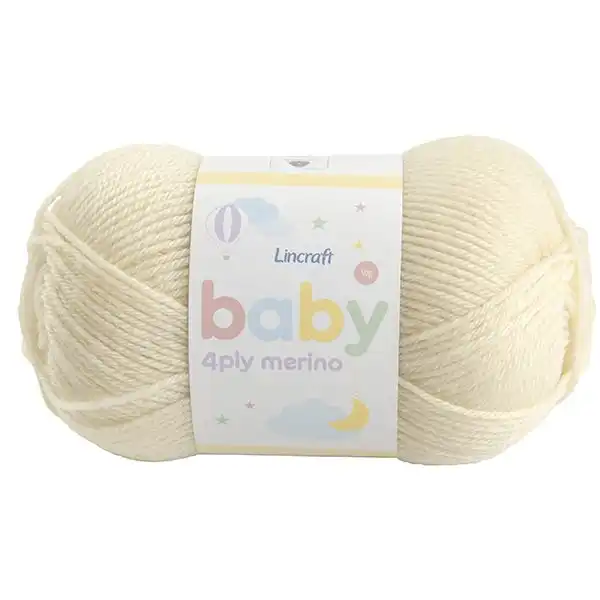 Lincraft Baby Merino Crochet & Knitting Yarn 4ply, Lemon- 50g Merino Wool Yarn