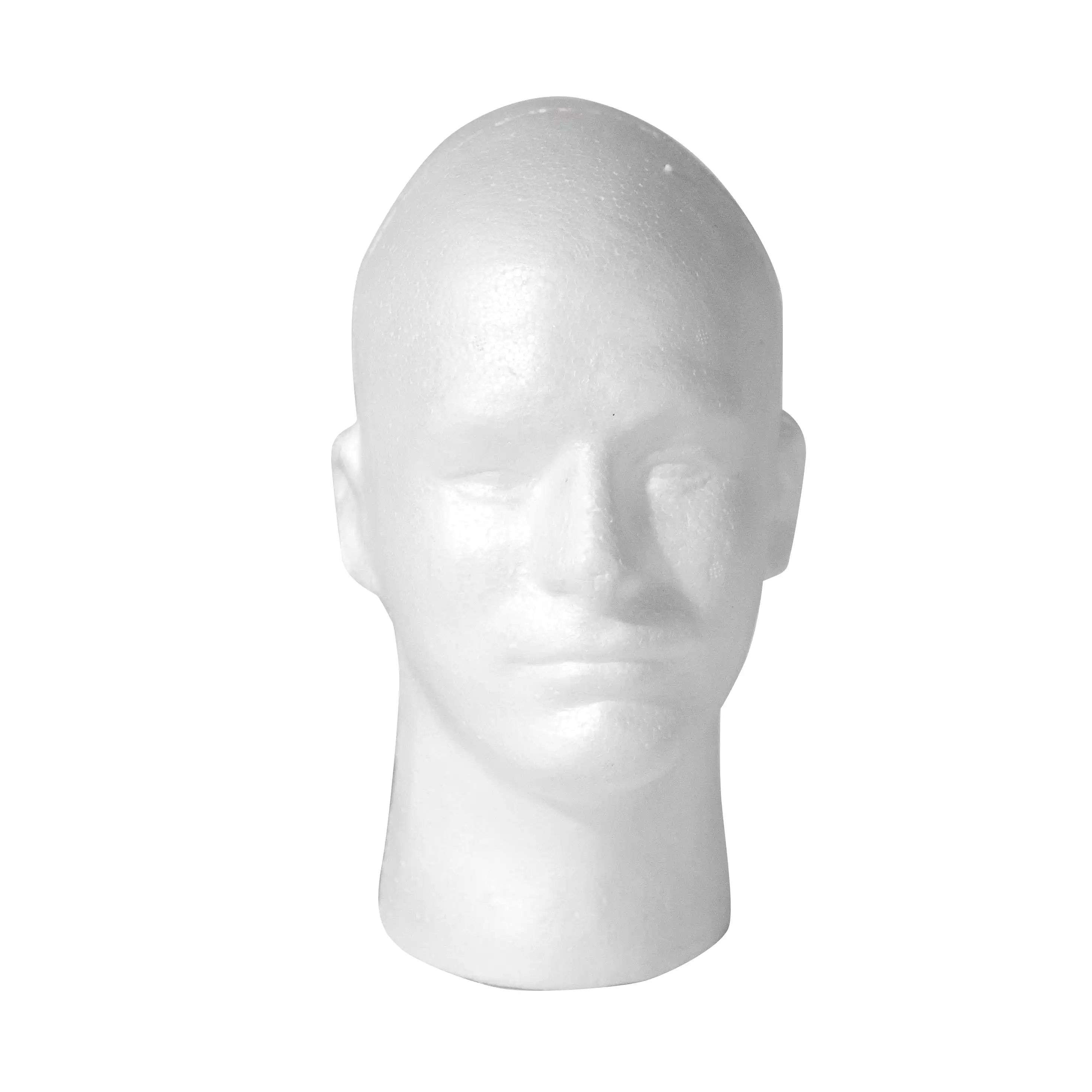 Mayd Male White Foam Mannequin Head, Classic Style- 30cm