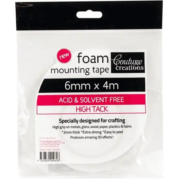 Couture Creations Foam Mounting Tape, High Tack- 6mm x 4m
