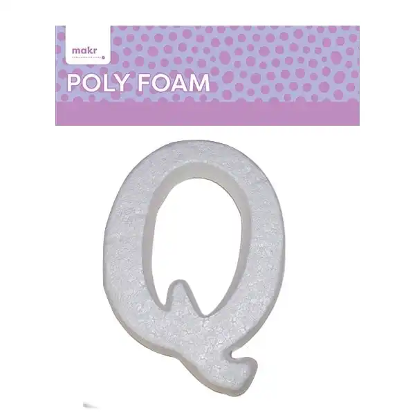 Makr Polyfoam, Uppercase Q- 15cm White