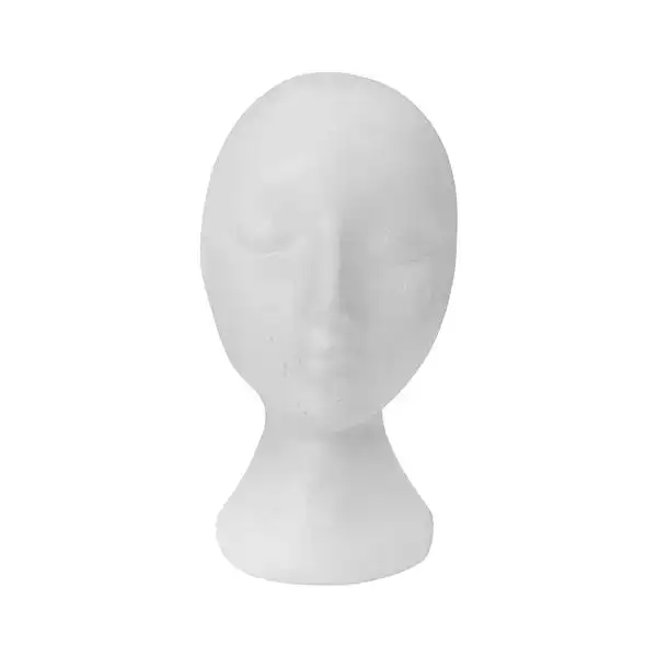 Mayd Female White Foam Mannequin Head, Classic Style- 28cm