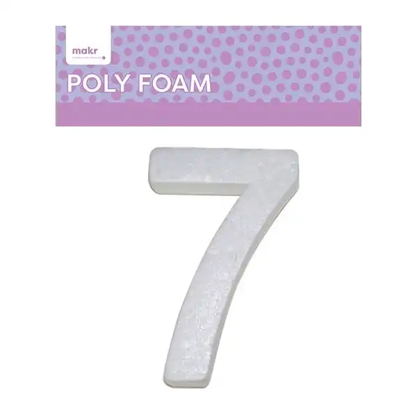 Makr Polyfoam, Large Numeral 7- 15cm White