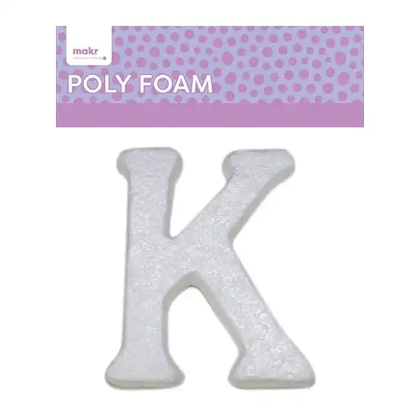 Makr Polyfoam, Uppercase K- 15cm White