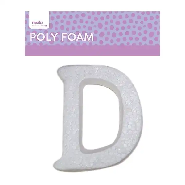 Makr Polyfoam, Uppercase D-15cm White