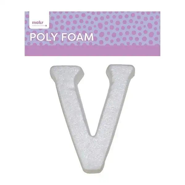 Makr Polyfoam, Uppercase V- 15cm White