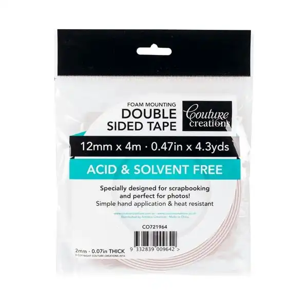 Couture Creations Foam Mounting Tape, Standard- 12mm x 4m