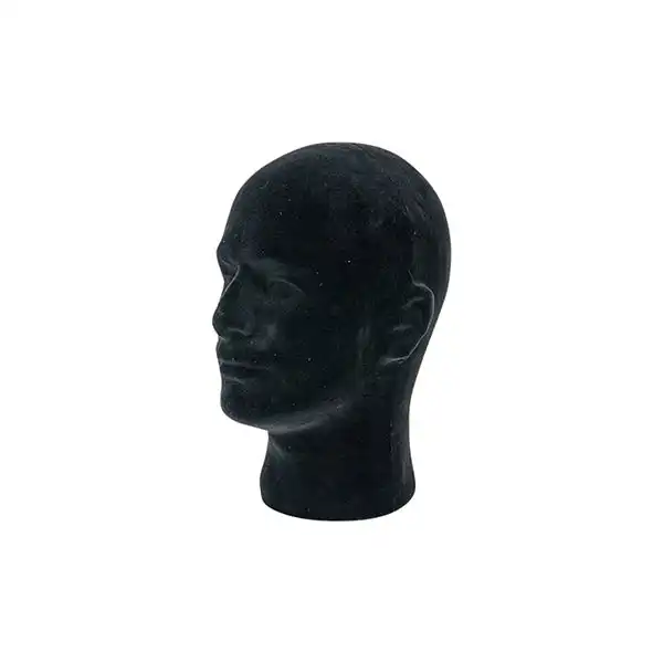 Mayd Male Black Foam Mannequin Head, Classic Style- 30cm