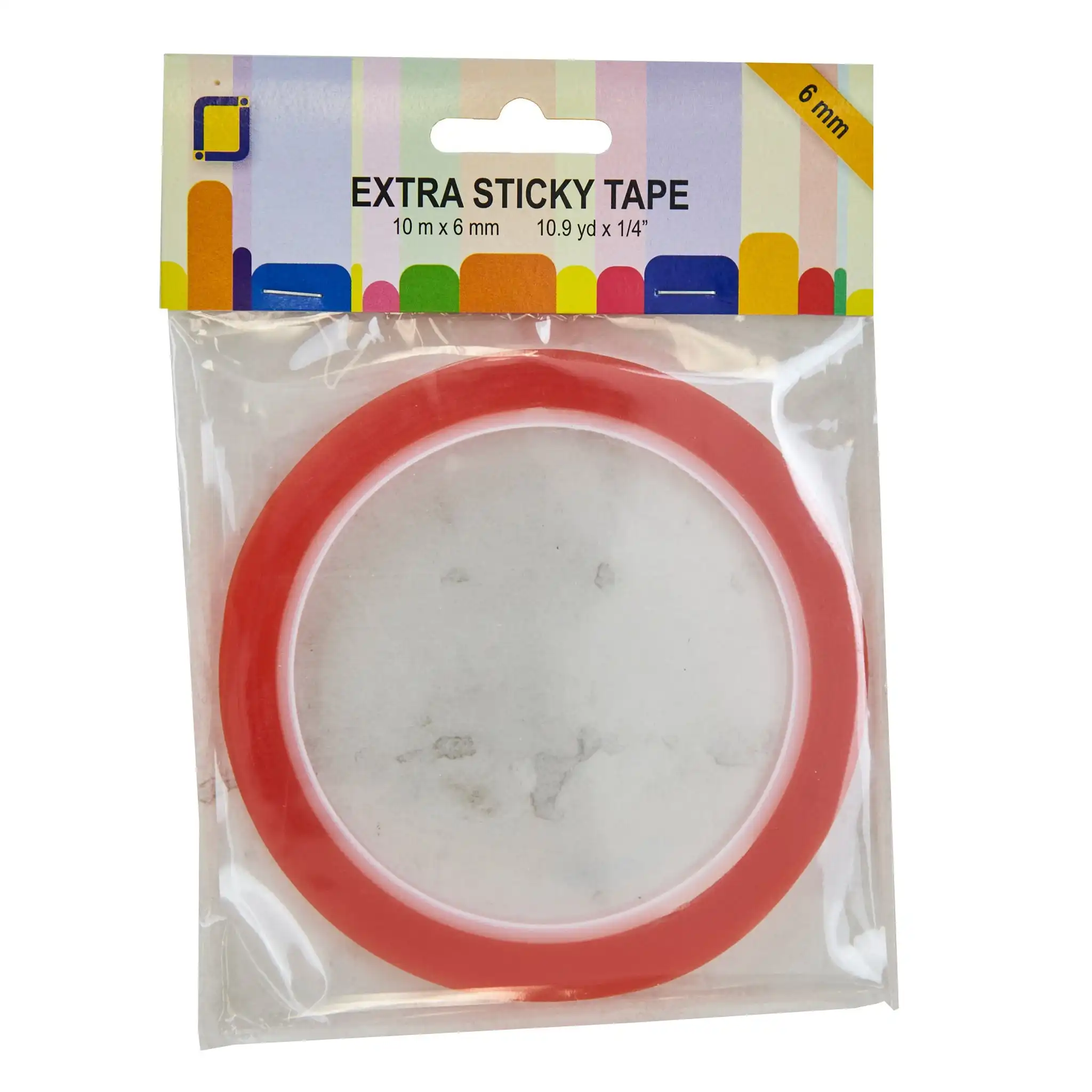 Best Creation Extra Sticky Tape, Red- 6mm x 10m