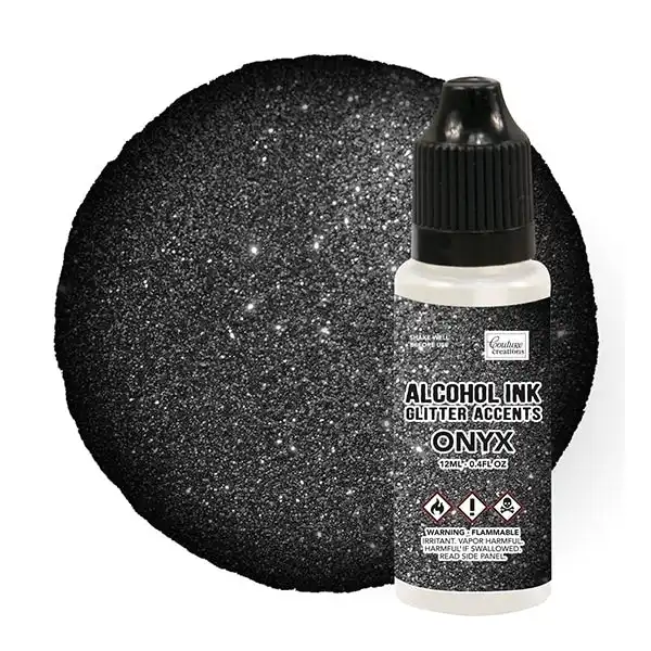 Couture Creations Glitter Accent Alcohol Ink - Onyx - 12ml