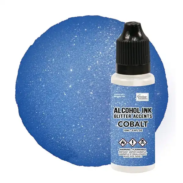 Couture Creations Glitter Accent Alcohol Ink - Cobalt - 12ml