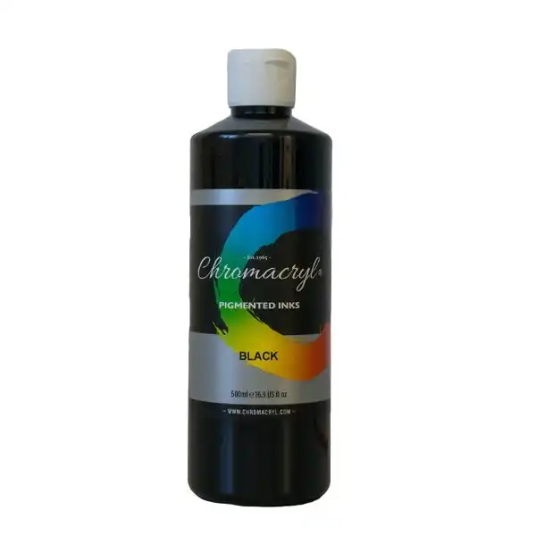 Chromacryl Pigment Ink, Black- 500ml
