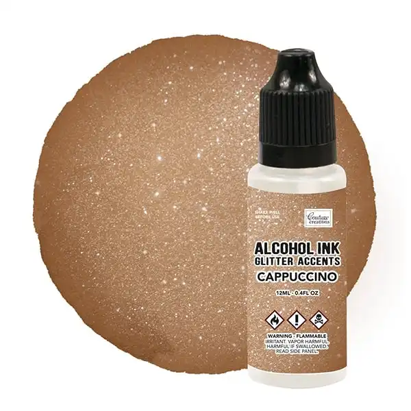 Couture Creations Glitter Accent Alcohol Ink - Cappuccino - 12ml