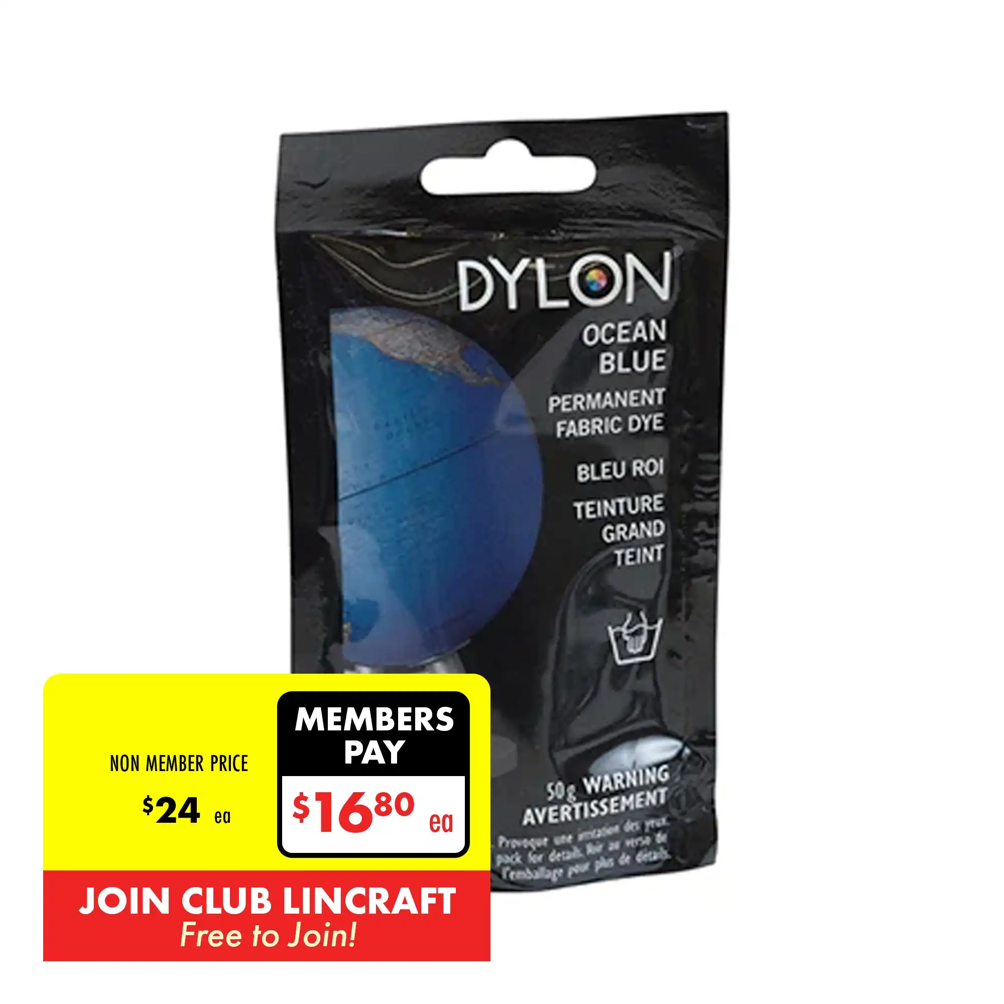 Dylon Hand Fabric Dye, Ocean Blue- 50g
