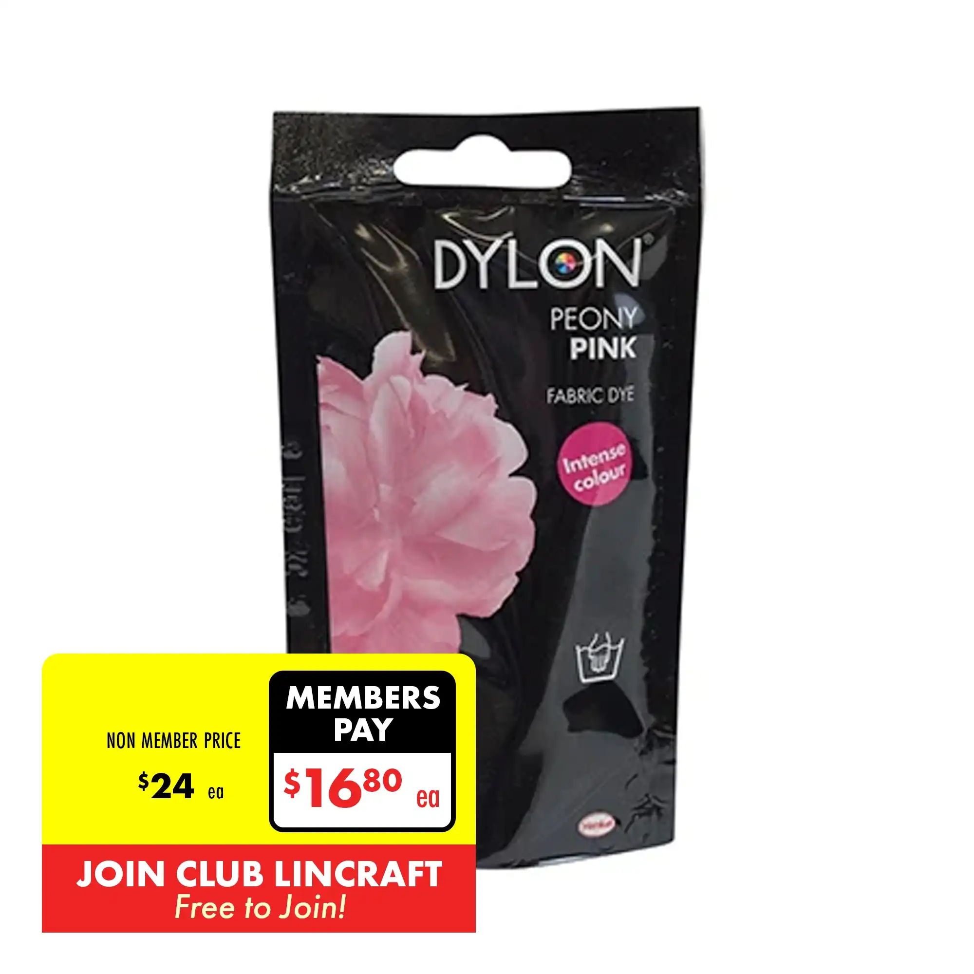 Dylon Hand Fabric Dye, Peony Pink- 50g
