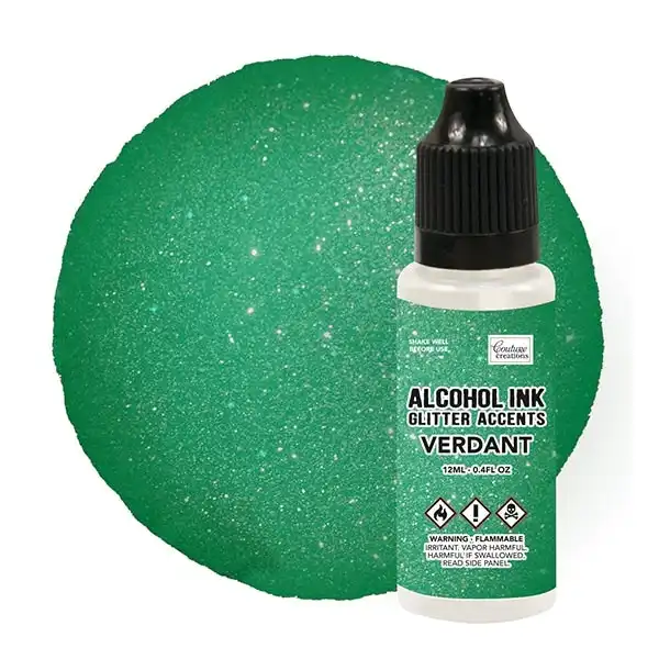 Couture Creations Glitter Accent Alcohol Ink - Verdant - 12ml
