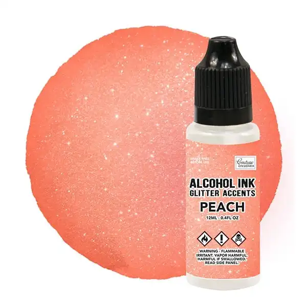 Couture Creations Glitter Accent Alcohol Ink - Peach - 12ml