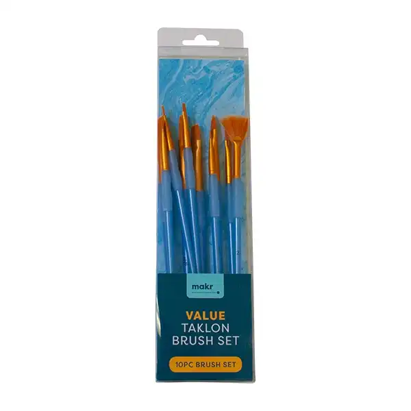 Makr Art Taklon Brush Set, Blue- 10pc