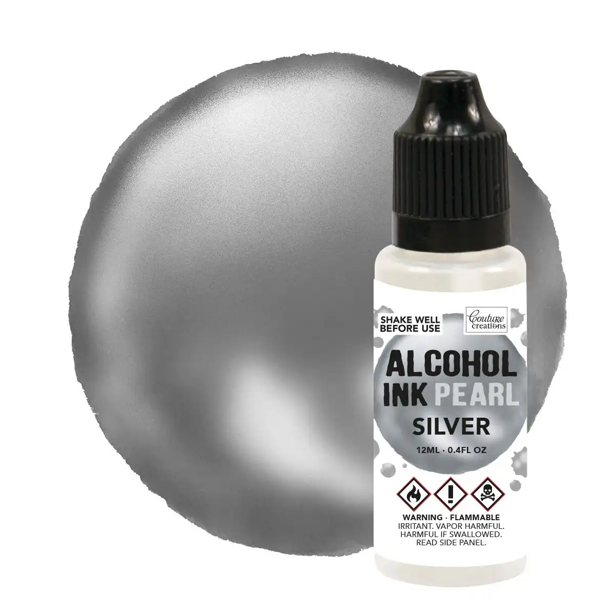 Couture Creations Alcohol Ink - Pearl Silver (Formerly Named Silver Pearl)- 12ml