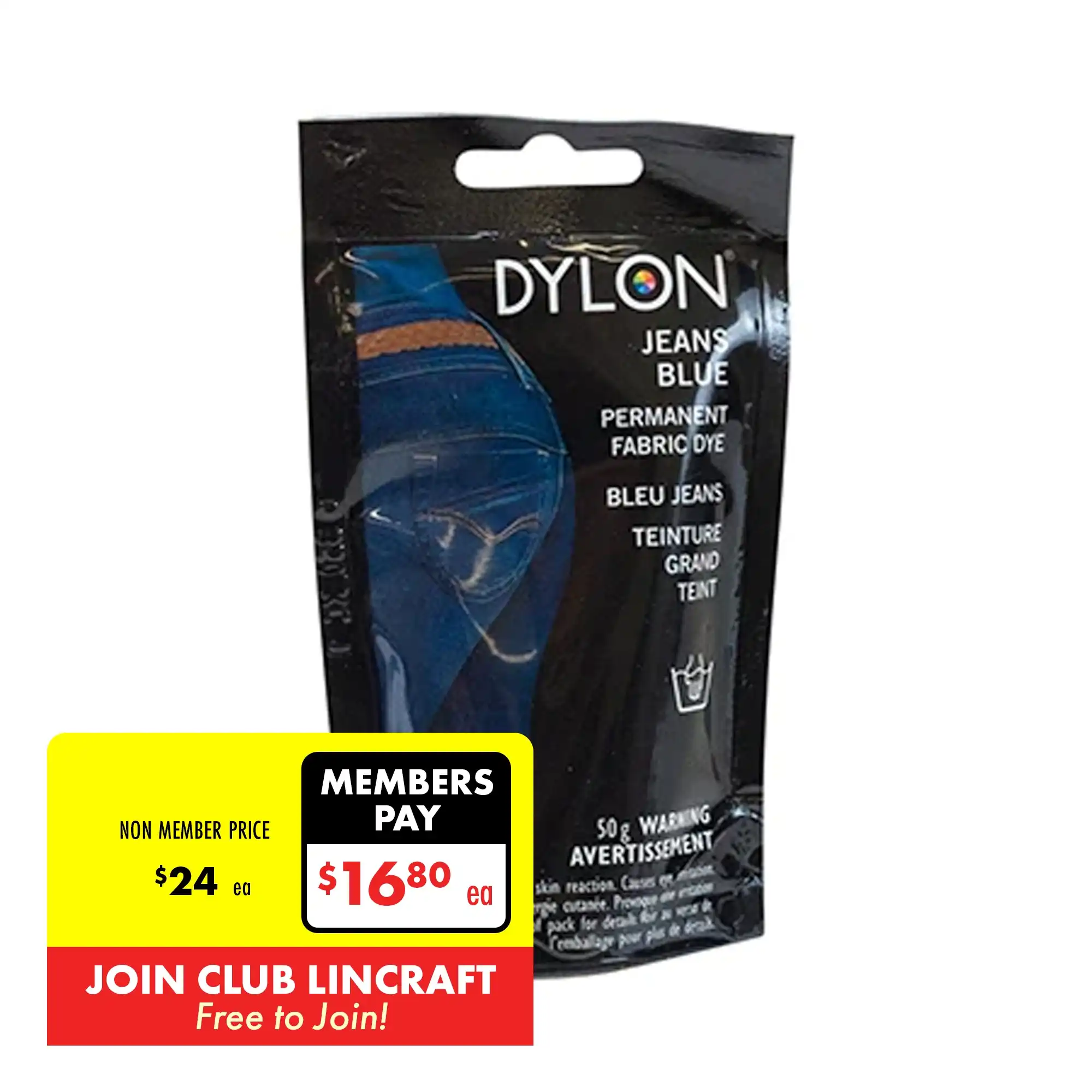 Dylon Hand Fabric Dye, Jeans Blue- 50g