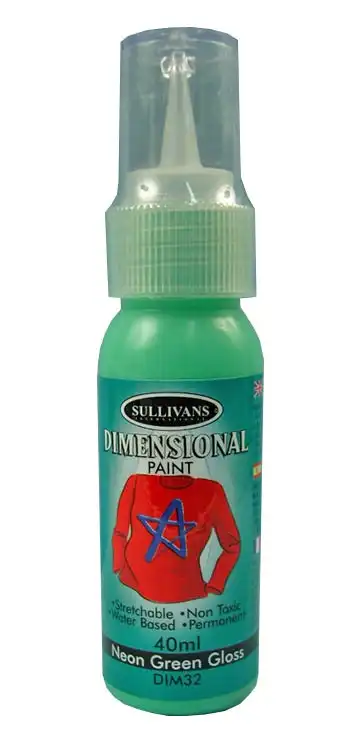 Sullivans Dimensional Paint, Neon Green- 40ml