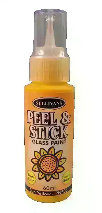 Sullivans Peel & Stick Glass Paint, Sun Yellow- 60ml