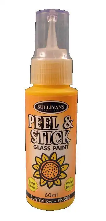 Sullivans Peel & Stick Glass Paint, Sun Yellow- 60ml