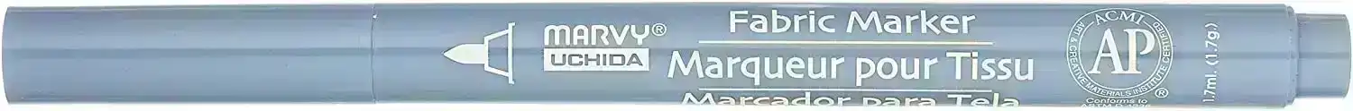 Marvy Uchida Permanent Fine Point Fabric Marker, Grey