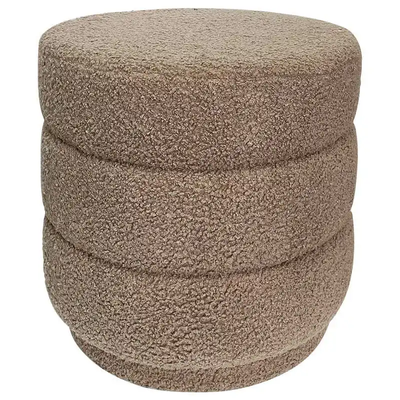 Willow & Silk Boucle Taupe 41cm Loop-Style Stepped Ottoman Stool
